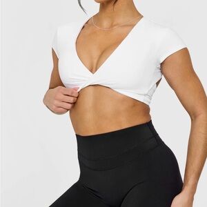 Oner White Twist Crop Top bra